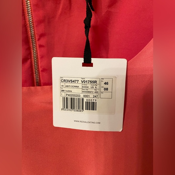 Red Valentino Dress Women Pink Taffeta Ruffle Hem - Picture 5 of 15